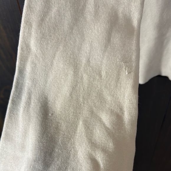 Anthropologie MAEVE High Neck Flare Sleeves Ribbed Cream Womens M - Picture 3 of 4